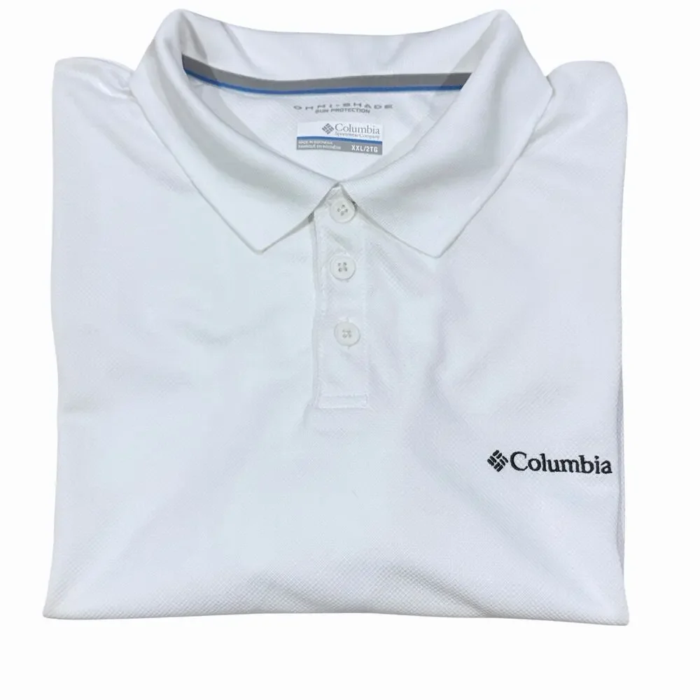 Columbia Utilizer Men's Polo White Omni Shade UPF Protection Size XXL NWOT